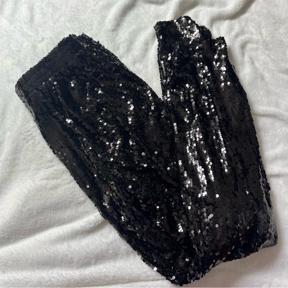 Sequin slim ankle pant
